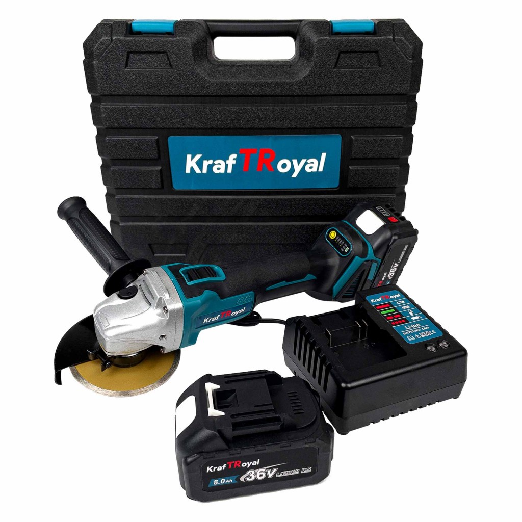 rarara Polizor Unghiular / Flex Kraft Royal, 2 Acumulatori, 36V, 8Ah -